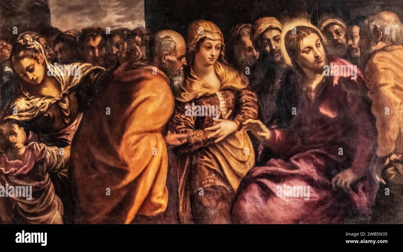 (Venise) Christ et l'adultère par il Tintoret Banque D'Images