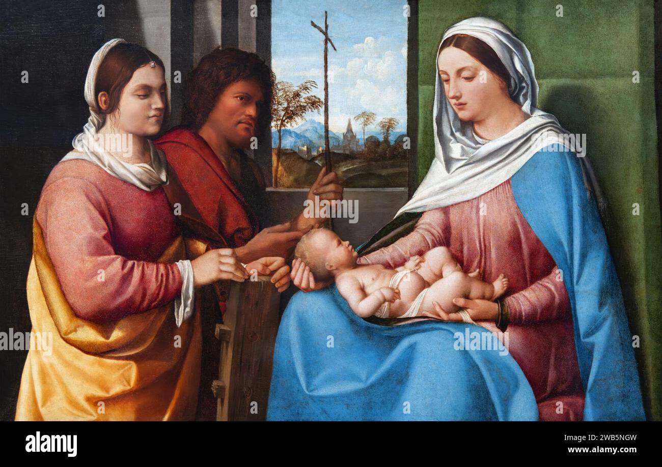 (Venise) Madonna col Bambino e i santi Caterina e Giovanni Battista - Giorgione Banque D'Images