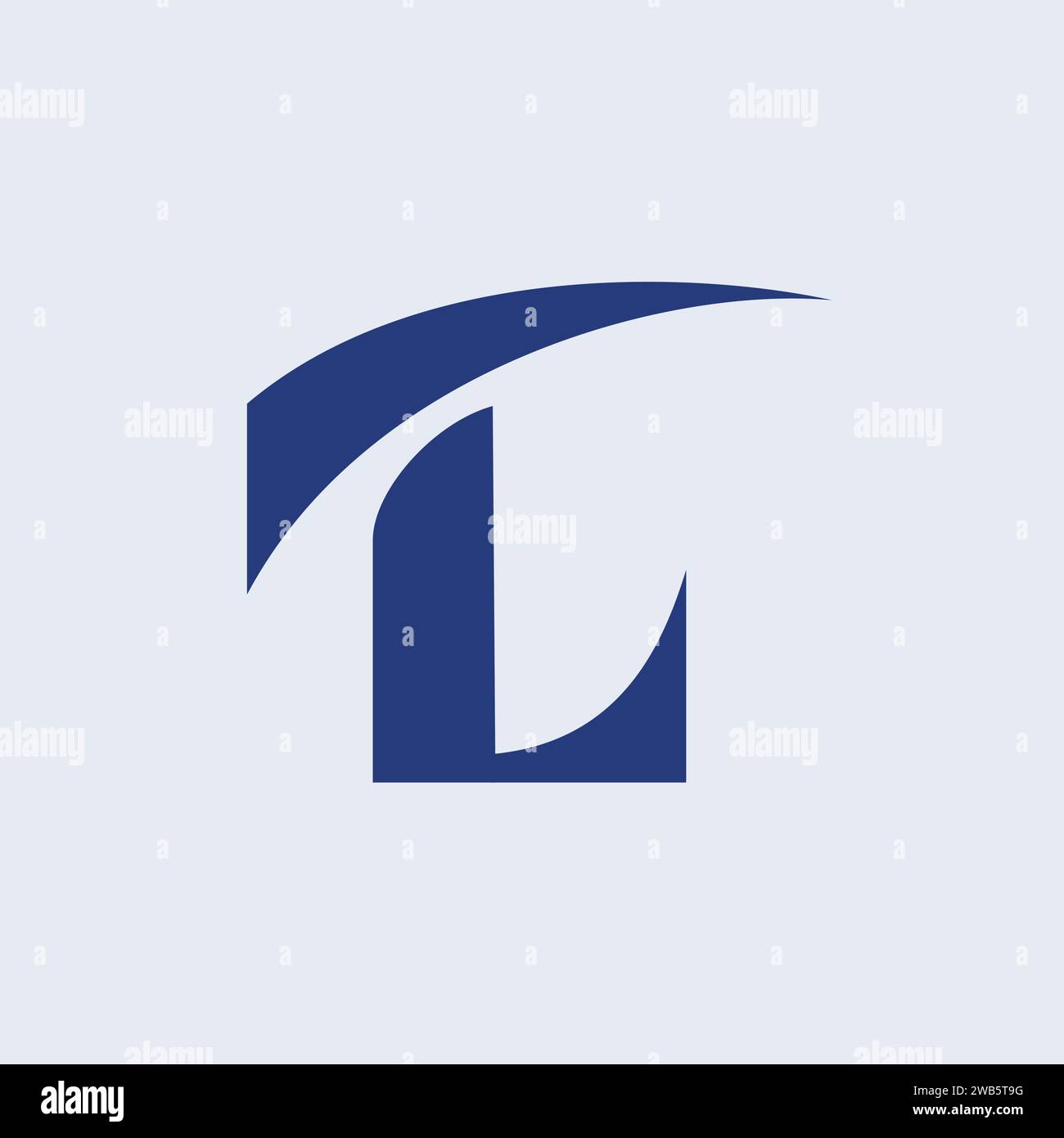 Un logo avec les initiales 'TL' avec le haut courbé vers le haut pour représenter la croissance et l'accélération, conçu comme un monogramme. Illustration de Vecteur