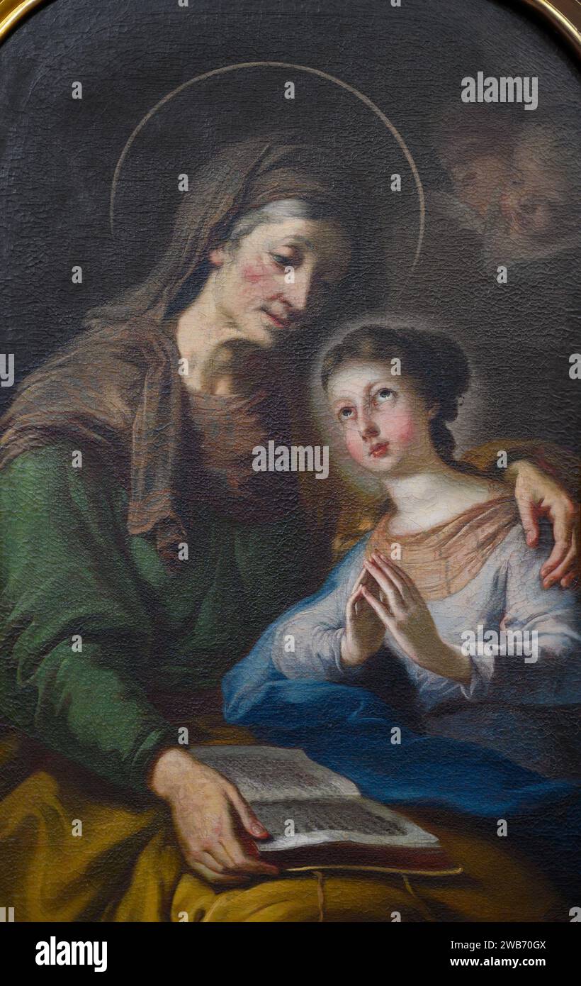 Sainte Anne (la mère de la Vierge Marie). Église Saint-Giles (Kirche préparé Ägyd) à Gumpendorf, Vienne, Autriche. Banque D'Images