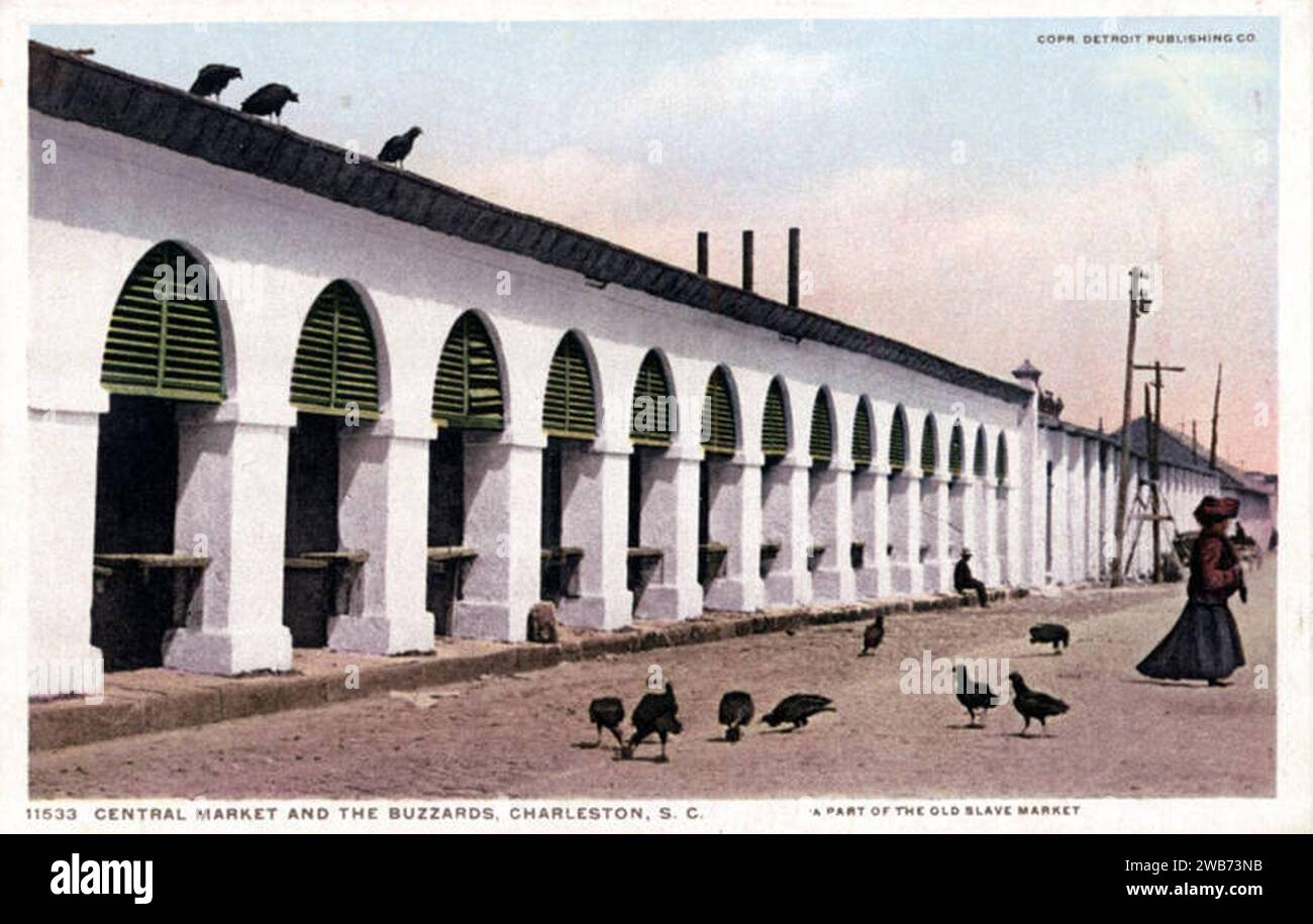 ''Central Market and the Buzzards, Charleston, S.C. une partie de l'ancien marché aux esclaves'' Banque D'Images