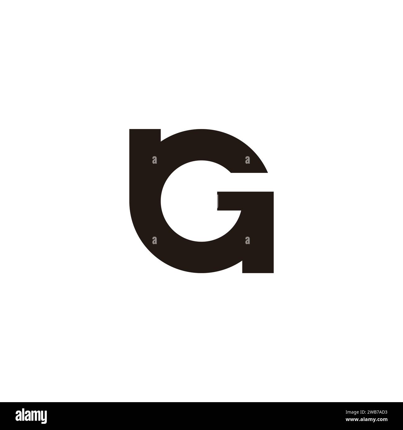 vecteur de logo géométrique rond abstrait de lettre bg Illustration de Vecteur