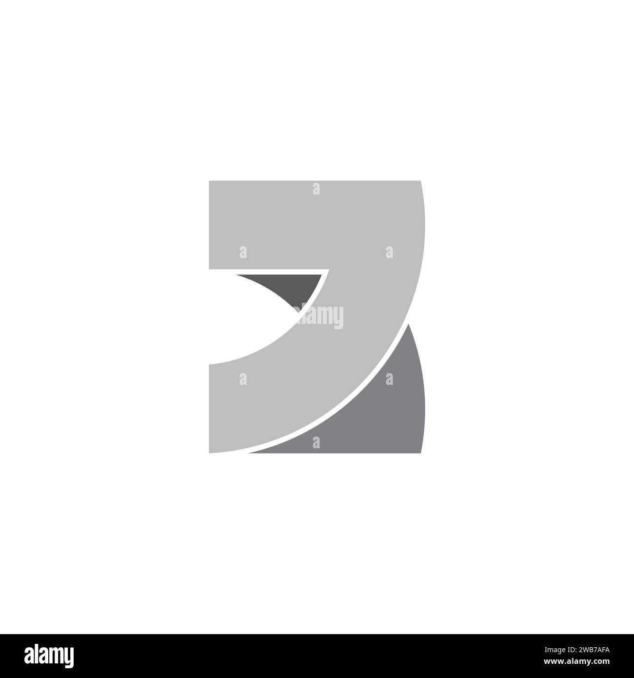 vecteur de logo géométrique simple simple ombre de lettre bj Illustration de Vecteur
