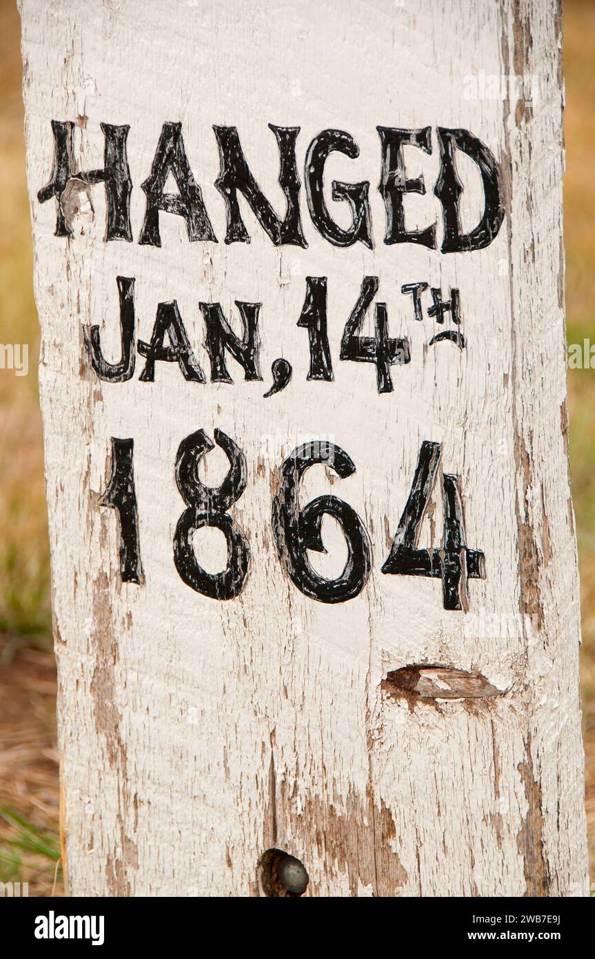Tombe du cimetière de Boot Hill, Virginia City National Historic Landmark District, Montana Banque D'Images