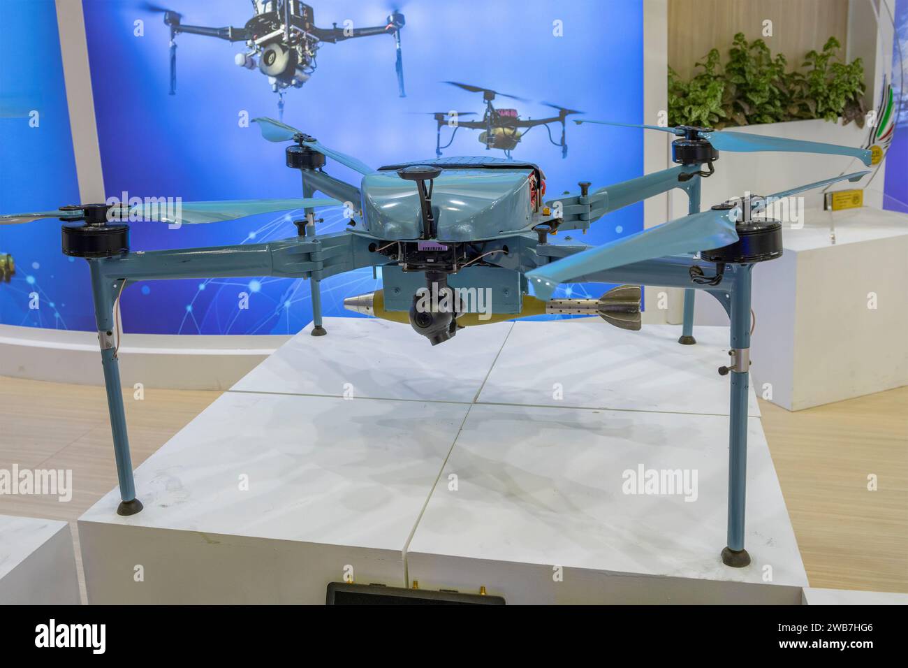 RÉGION DE MOSCOU, RUSSIE - 18 AOÛT 2022 : drone de combat iranien au forum militaro-technique international 'Army-2022'. Patriot Park Banque D'Images