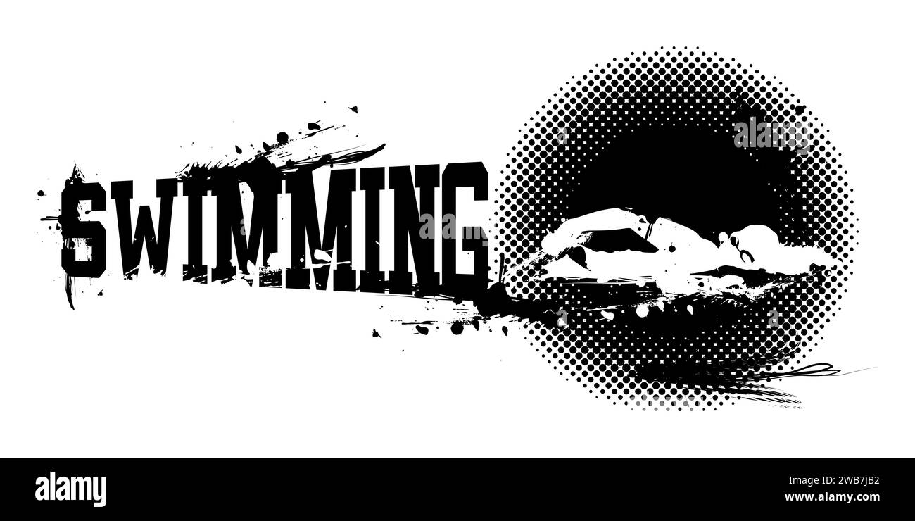Une illustration vectorielle de compétition de natation Meet Banner Illustration de Vecteur