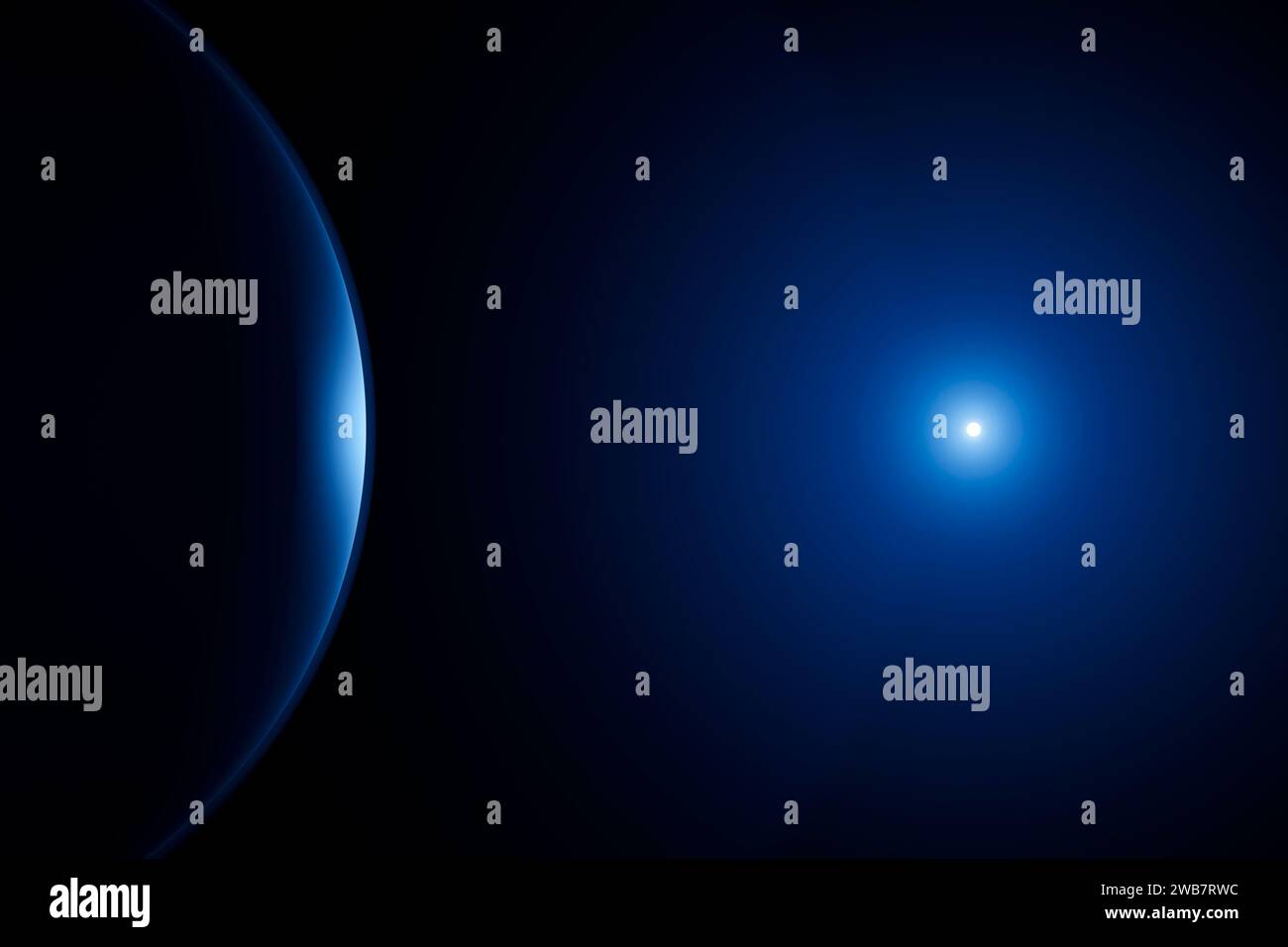 Planètes et étoiles comme paysage cosmique. Banque D'Images