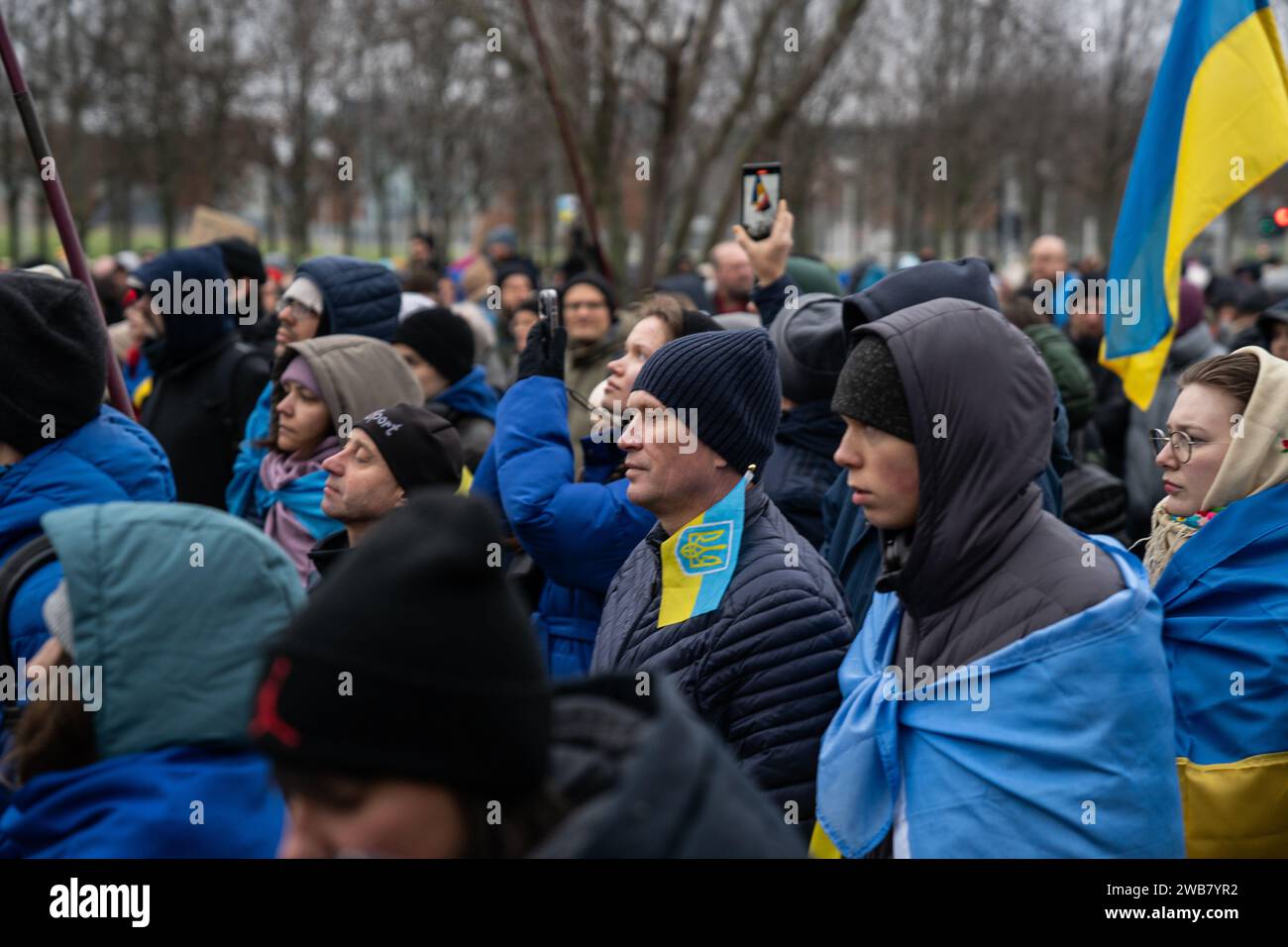 Ukranian Demo à Berlin 06.01.24 pour armer l'Ukraine plus. Banque D'Images