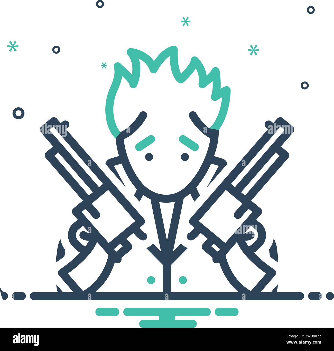 Icône pour Perk, pistolet Illustration de Vecteur