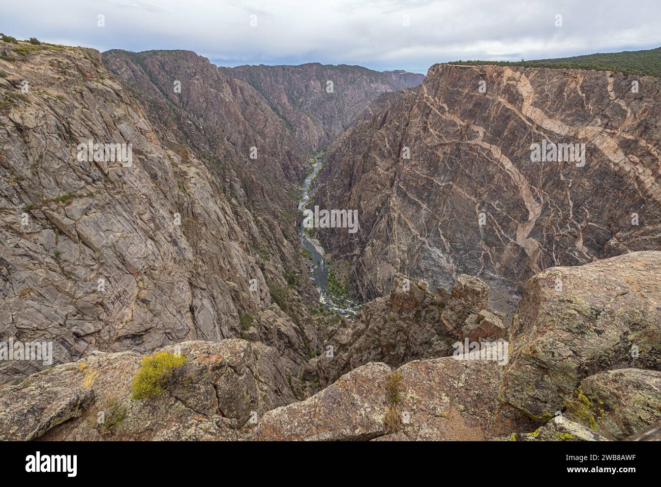 Le mur peint et le canyon noir de la Gunnison vus de Cedar point sur la rive sud Banque D'Images