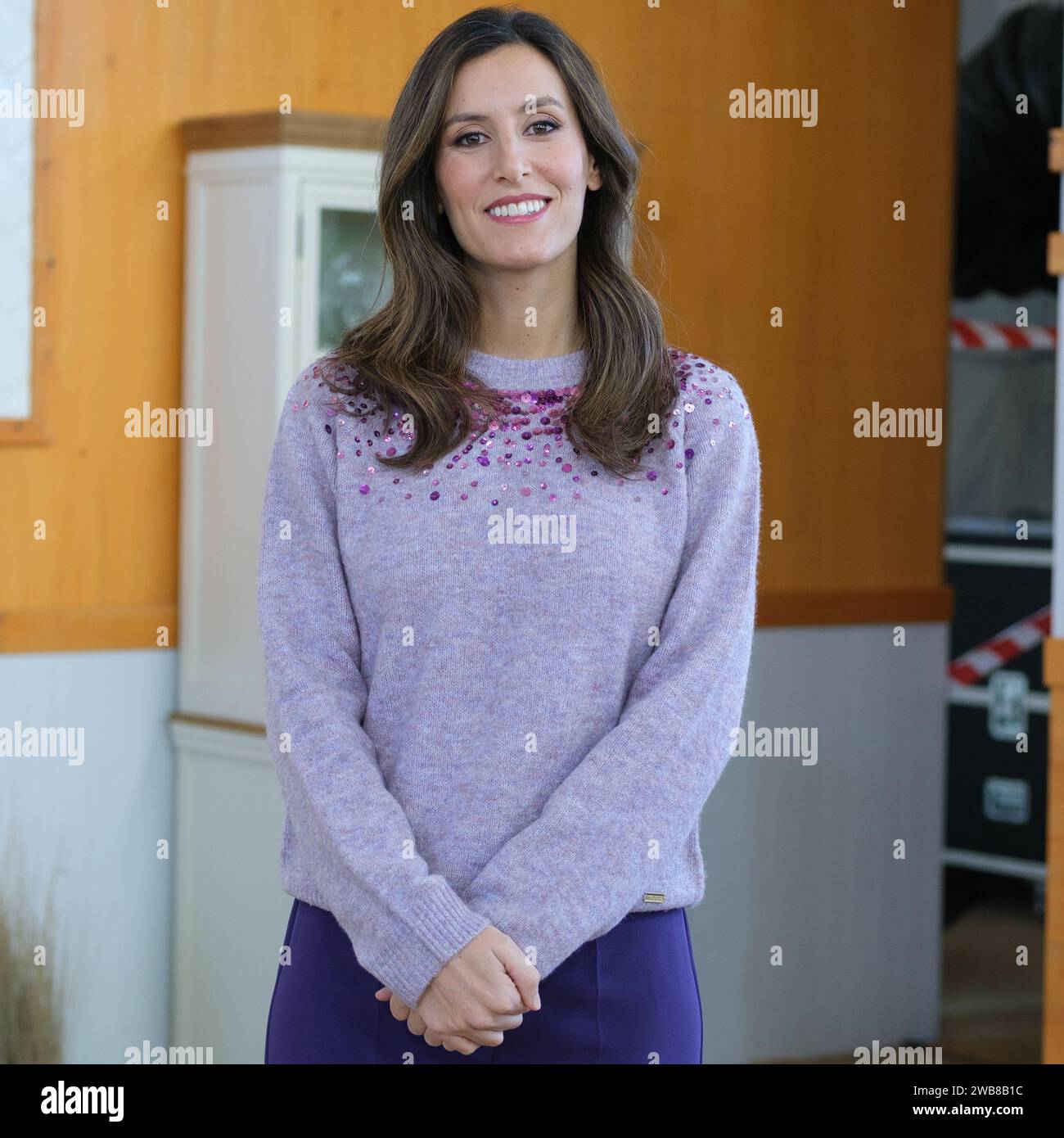 Ana Boyer assiste à la présentation de l'émission de télévision 'Bake Off, Famosos Al Horno' à l'hôtel la Cigueña le 08 janvier 2024 à Madrid, Espagne. Banque D'Images