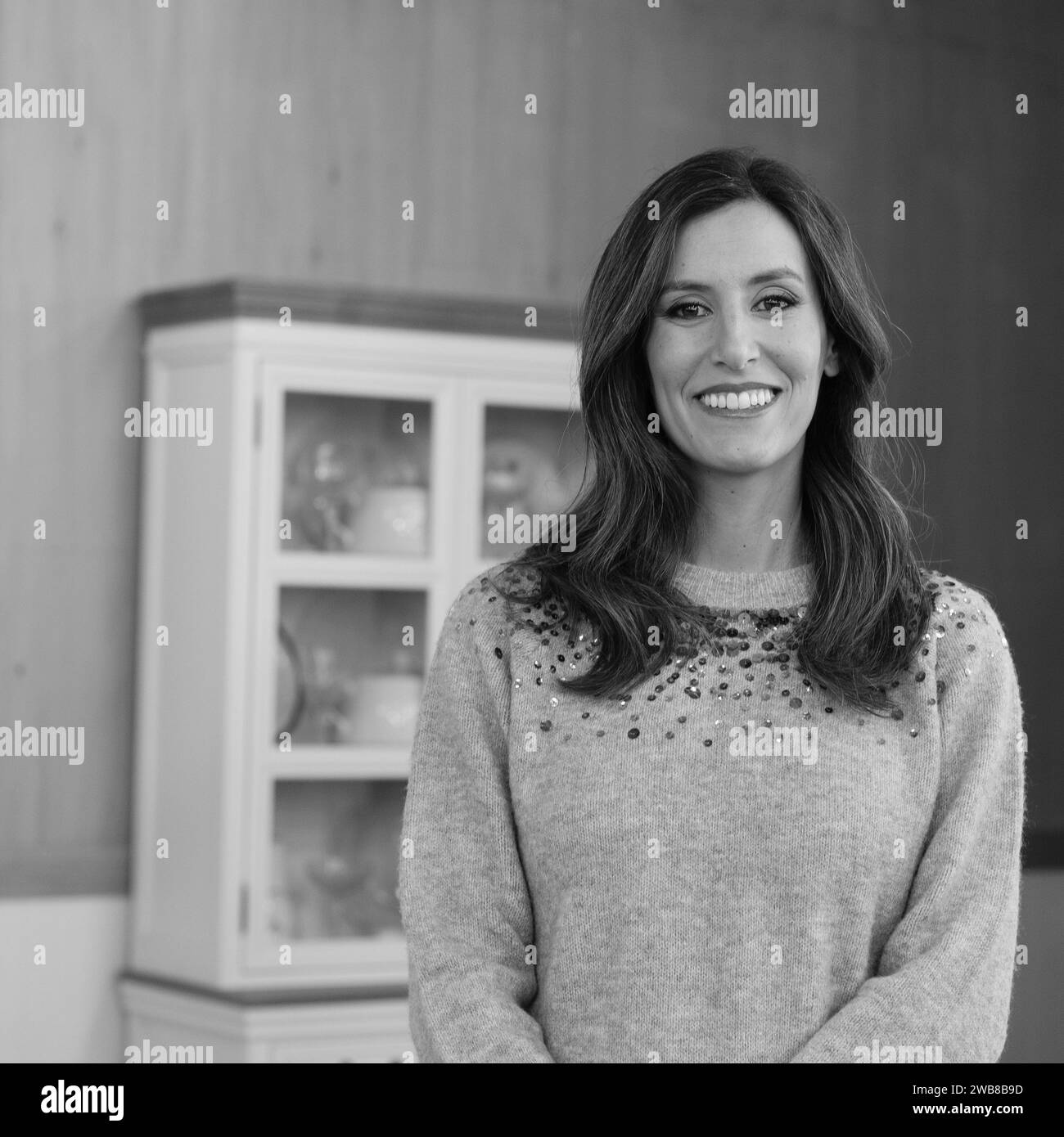 Ana Boyer assiste à la présentation de l'émission de télévision 'Bake Off, Famosos Al Horno' à l'hôtel la Cigueña le 08 janvier 2024 à Madrid, Espagne. Banque D'Images