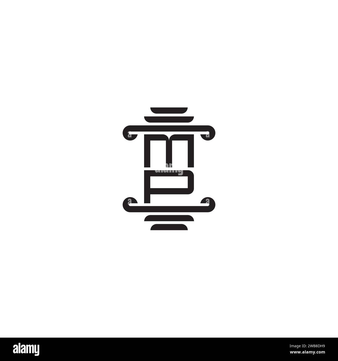 Concept de pilier MP dans un design professionnel de haute qualité qui imprimera bien sur tous les supports d'impression Illustration de Vecteur