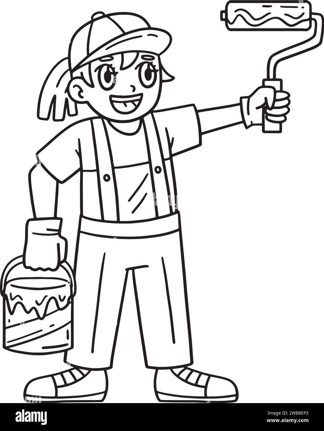 Peinture de construction avec coloration isolée au pinceau Illustration de Vecteur