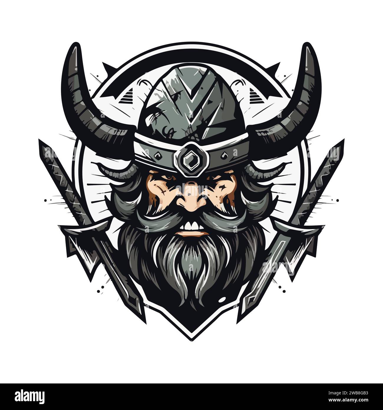 Logo Viking. Illustration du logotype de la mascotte de l'équipe sportive. Vecteur Eps10. Illustration de Vecteur