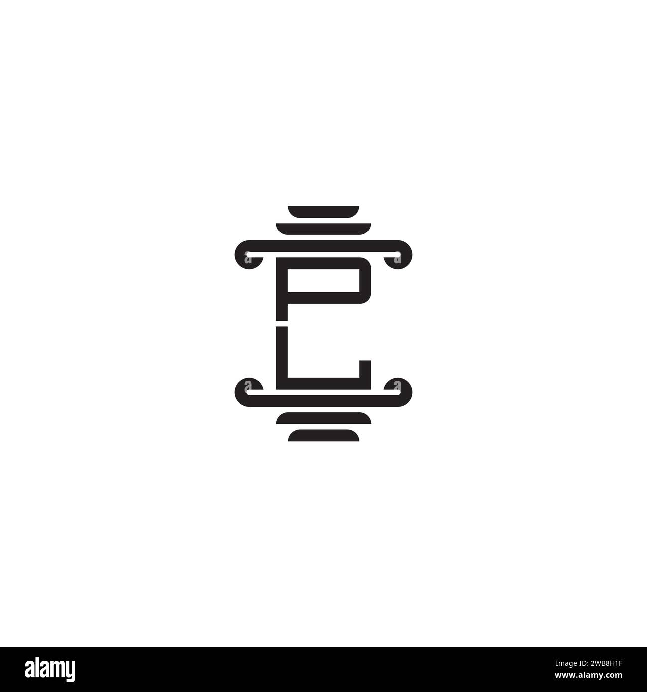 Concept de pilier PL dans un design professionnel de haute qualité qui imprimera bien sur tous les supports d'impression Illustration de Vecteur