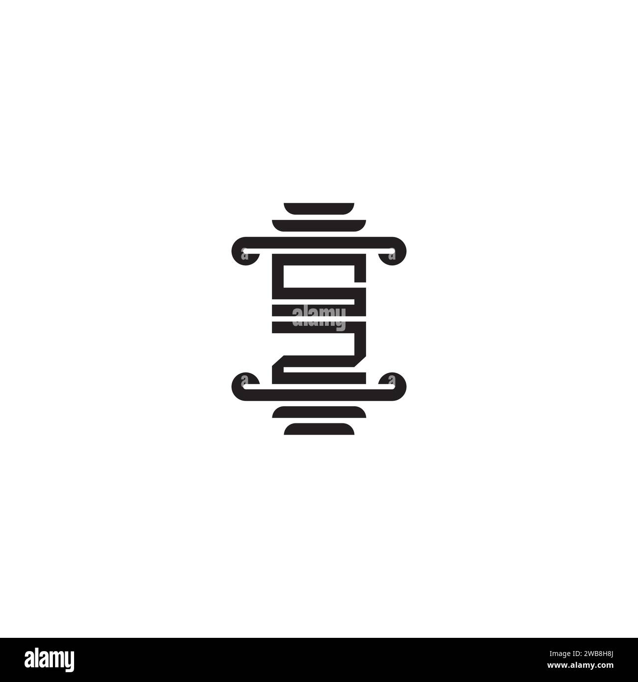 Concept de pilier SZ dans un design professionnel de haute qualité qui imprimera bien sur tous les supports d'impression Illustration de Vecteur