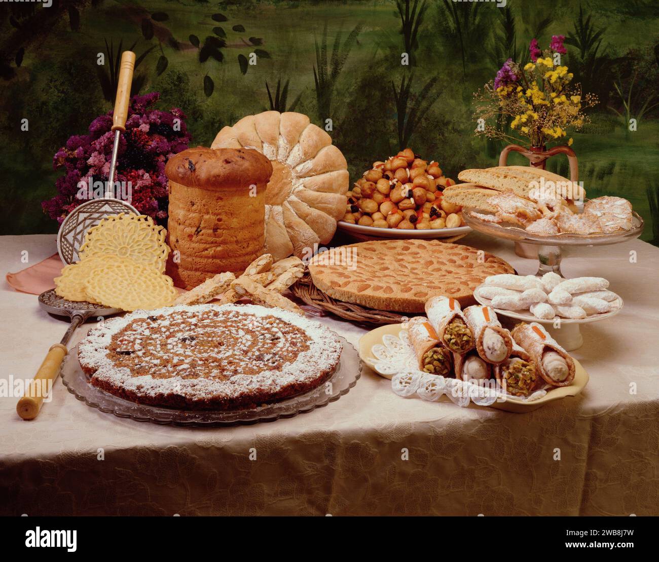 Buffet desserts - installation de photographie en studio Banque D'Images