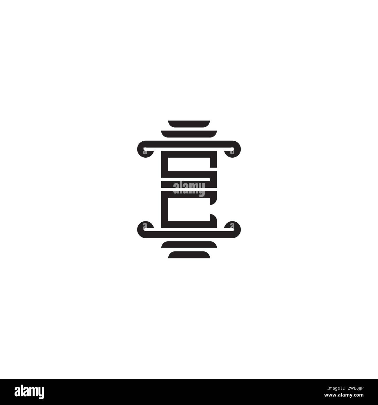 Concept de pilier SC dans un design professionnel de haute qualité qui imprimera bien sur tous les supports d'impression Illustration de Vecteur