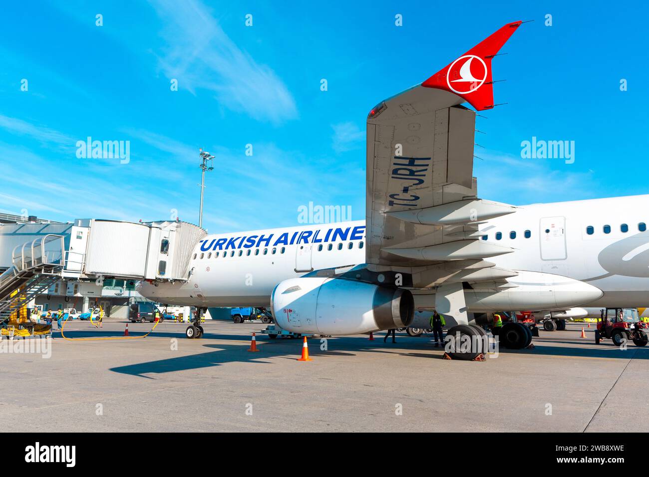 Boryspil, Ukraine - 10 septembre 2019 : avion Airbus A321 (TC-JRH) de Turkish Airlines à l'aéroport international de Boryspil Banque D'Images