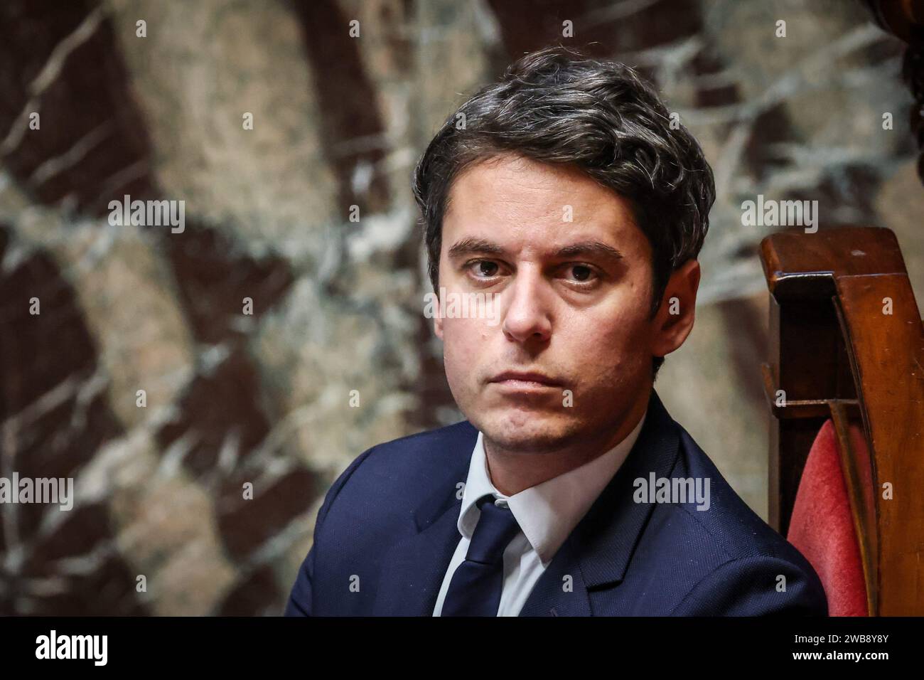 Paris, France. 31 octobre 2023. © PHOTOPQR/LE PARISIEN/Fred Dugit ; Paris ; 31/10/2023 ; politique Paris (vie), le 31 octobre 2023 questions au gouvernement Gabriel Attal Ministre de l'éducation nationale et de la Jeunesse photo LP/Fred Dugit crédit : MAXPPP/Alamy Live News Banque D'Images