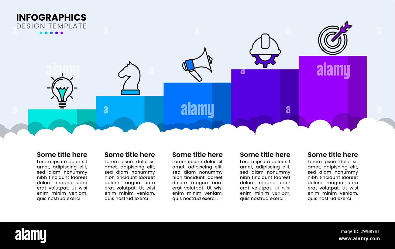 Modèle infographique avec icônes et 5 options ou étapes. Graphique au-dessus des nuages. Peut être utilisé pour la mise en page de flux de travail, diagramme, bannière, webdesign. Vecteur il Illustration de Vecteur Modèle infographique avec icônes et 5 options ou étapes. Graphique au-dessus des nuages. Peut être utilisé pour la mise en page de flux de travail, diagramme, bannière, webdesign. Vecteur il Illustration de Vecteur