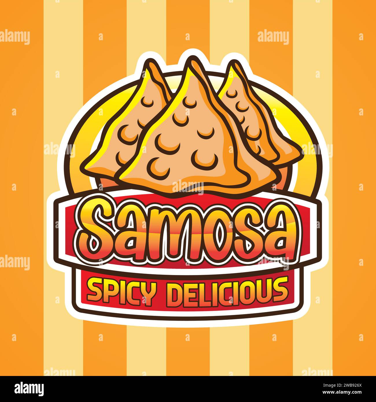 Samosa logo Vector Design Illustration de Vecteur