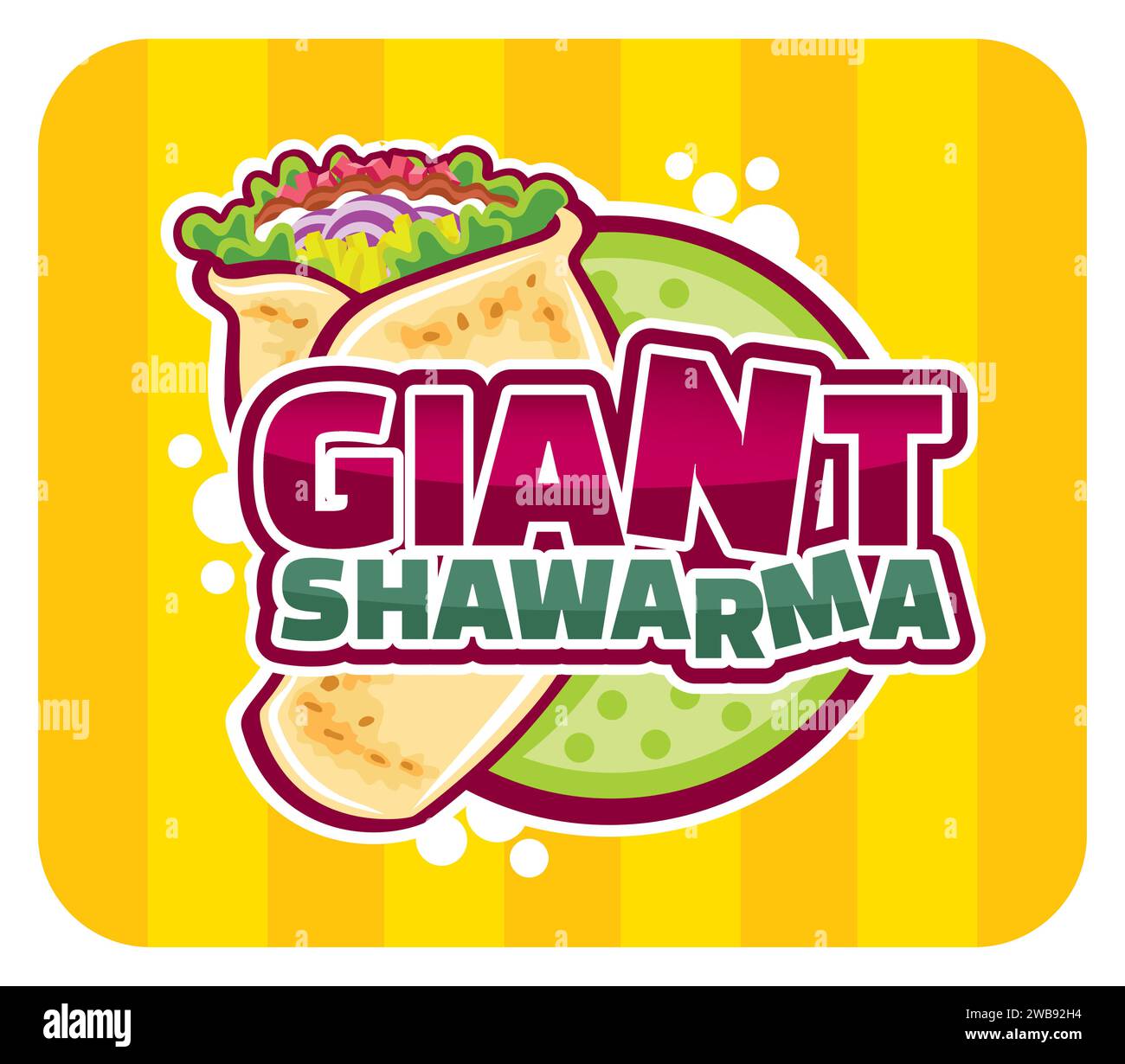 Design de logo géant Shawarma Illustration de Vecteur