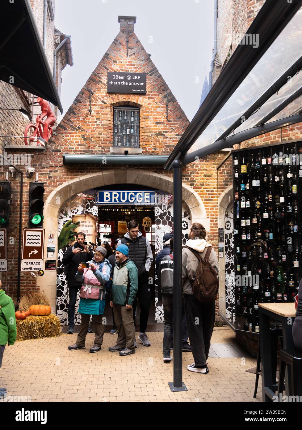 Cave à bière à Bruges Belgique Banque D'Images