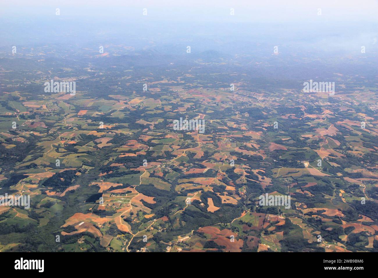 Campagne de l'état de Parana au Brésil. Vue aérienne du paysage rural. Banque D'Images