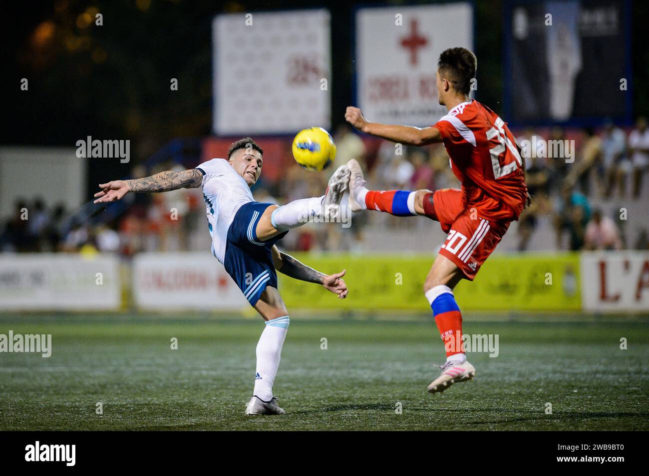 Enzo Fernandez, joueur de l'équipe nationale Argentine lors d'un match contre la Russie au tournoi COTIF 2019, l'Alcudia, Valence, Espagne. Banque D'Images