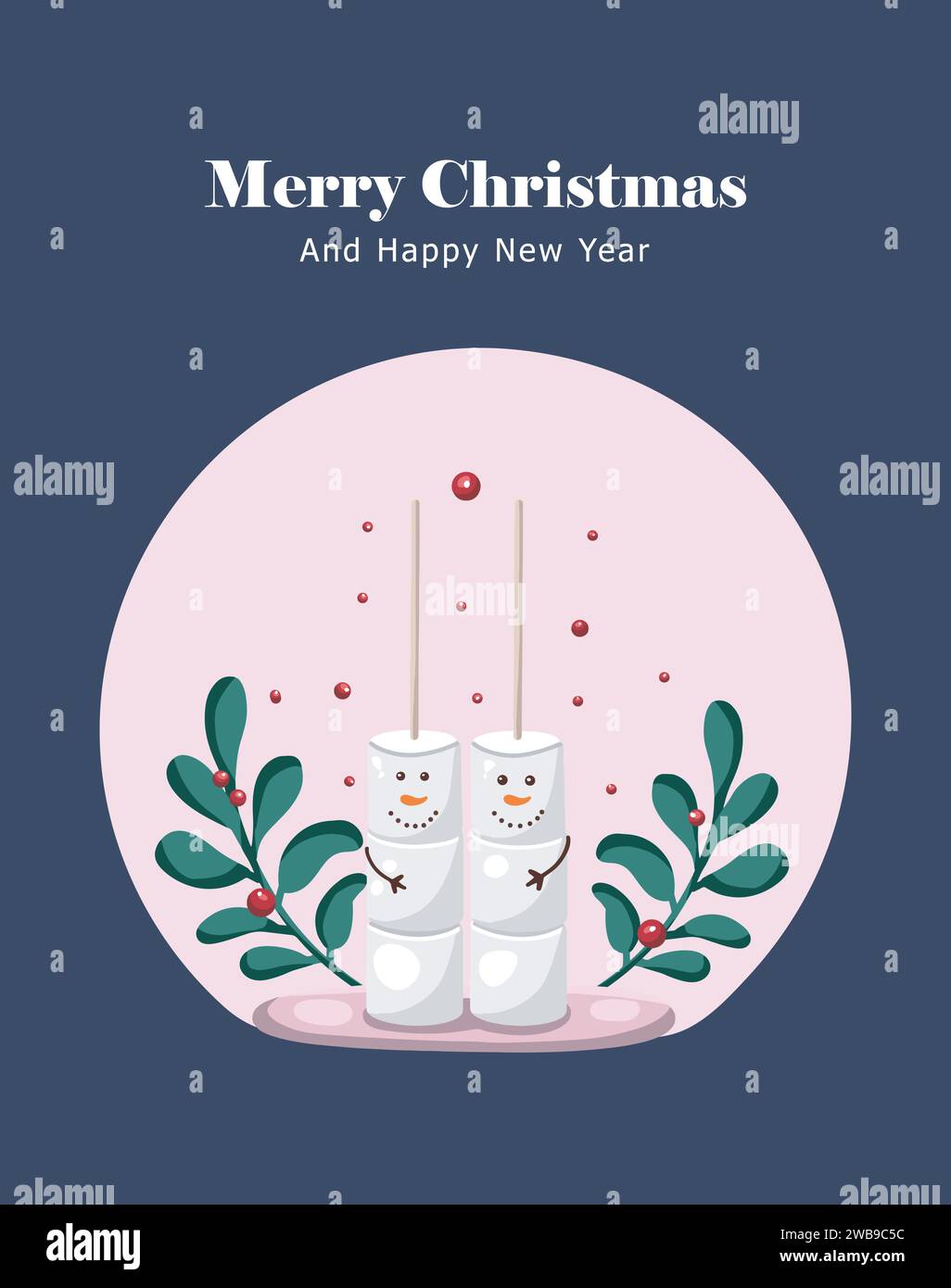 Cartes de vœux pour le nouvel an et Noël. Cartes de vœux Illustration de Vecteur