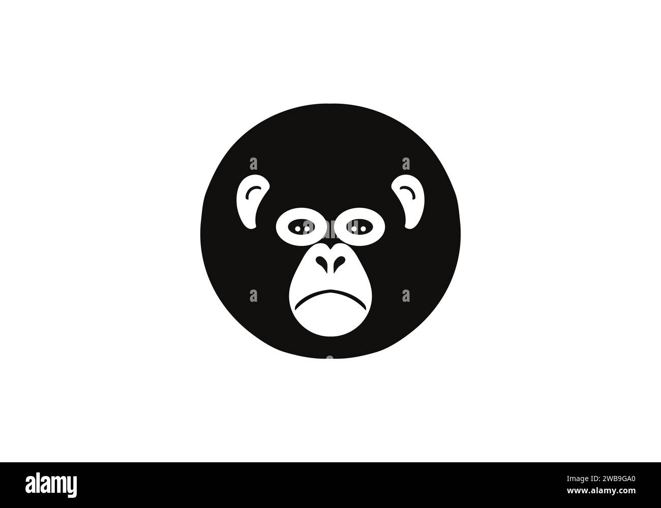 Conception d'illustration d'icône de style minimaliste de chimpanzé Illustration de Vecteur