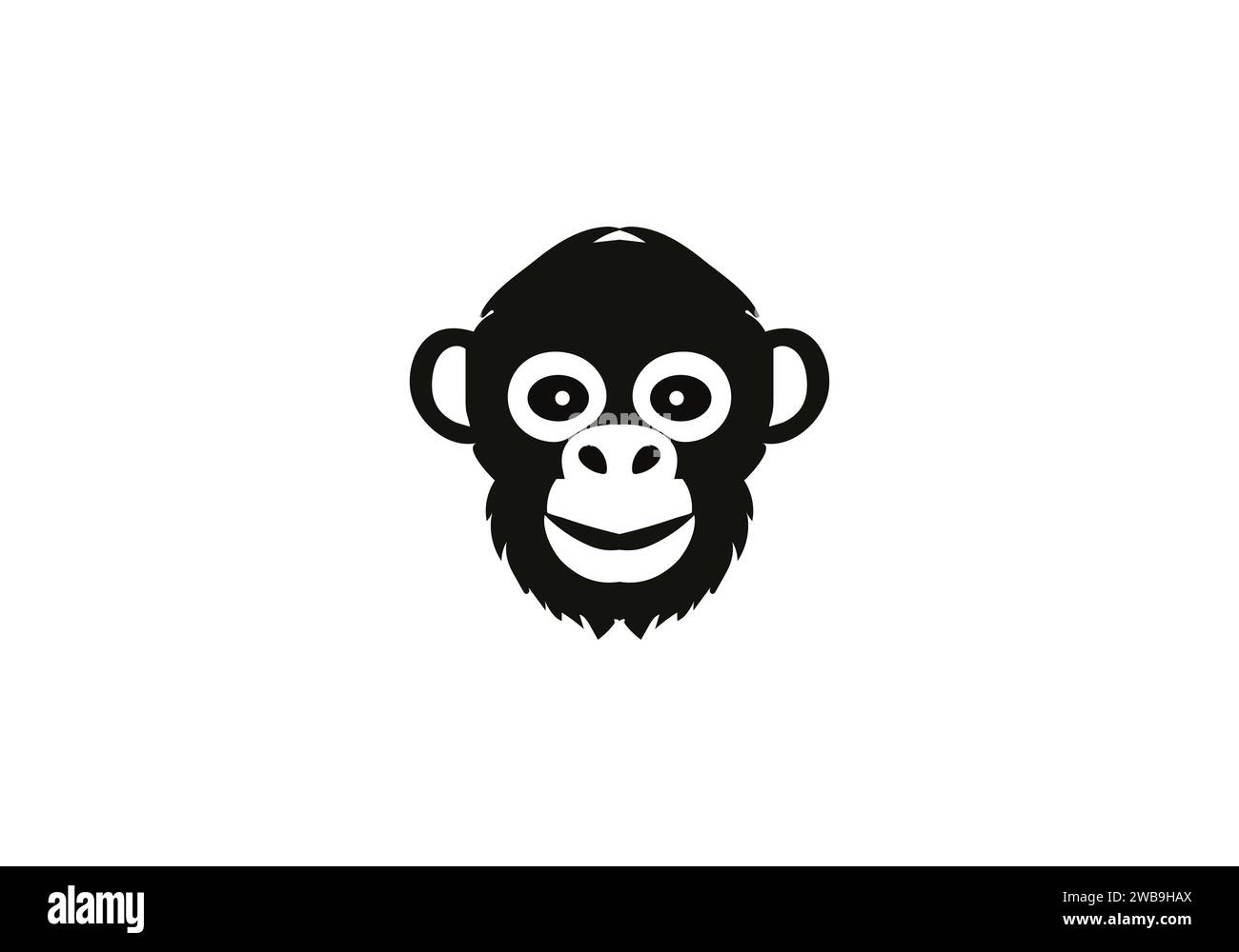 Conception d'illustration d'icône de style minimaliste de chimpanzé Illustration de Vecteur