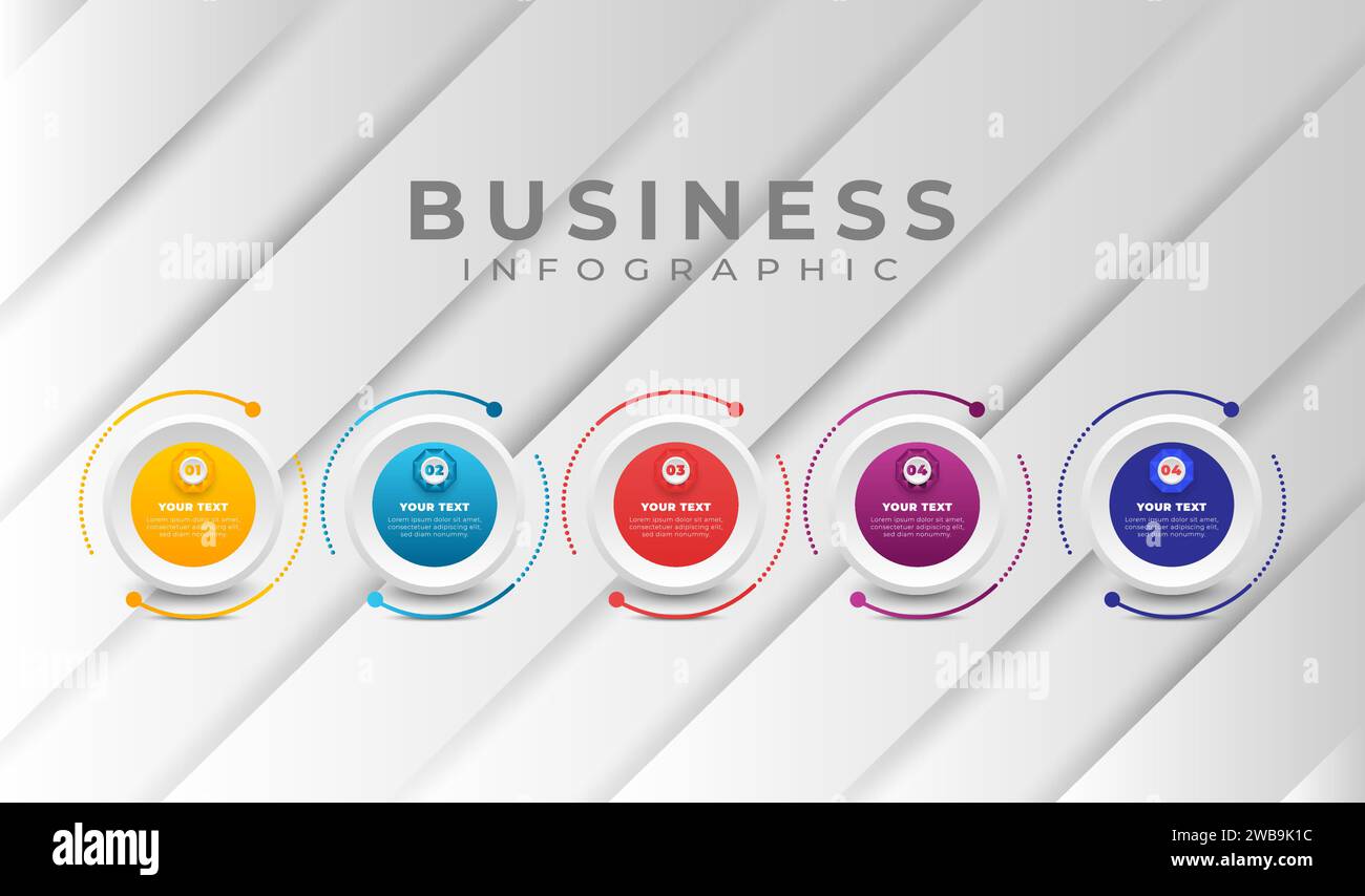 modèle d'entreprise infographique avec des couleurs dégradées Illustration de Vecteur