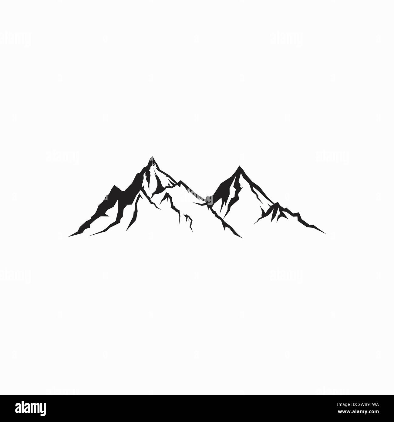 Silhouette de montagne Illustration de Vecteur