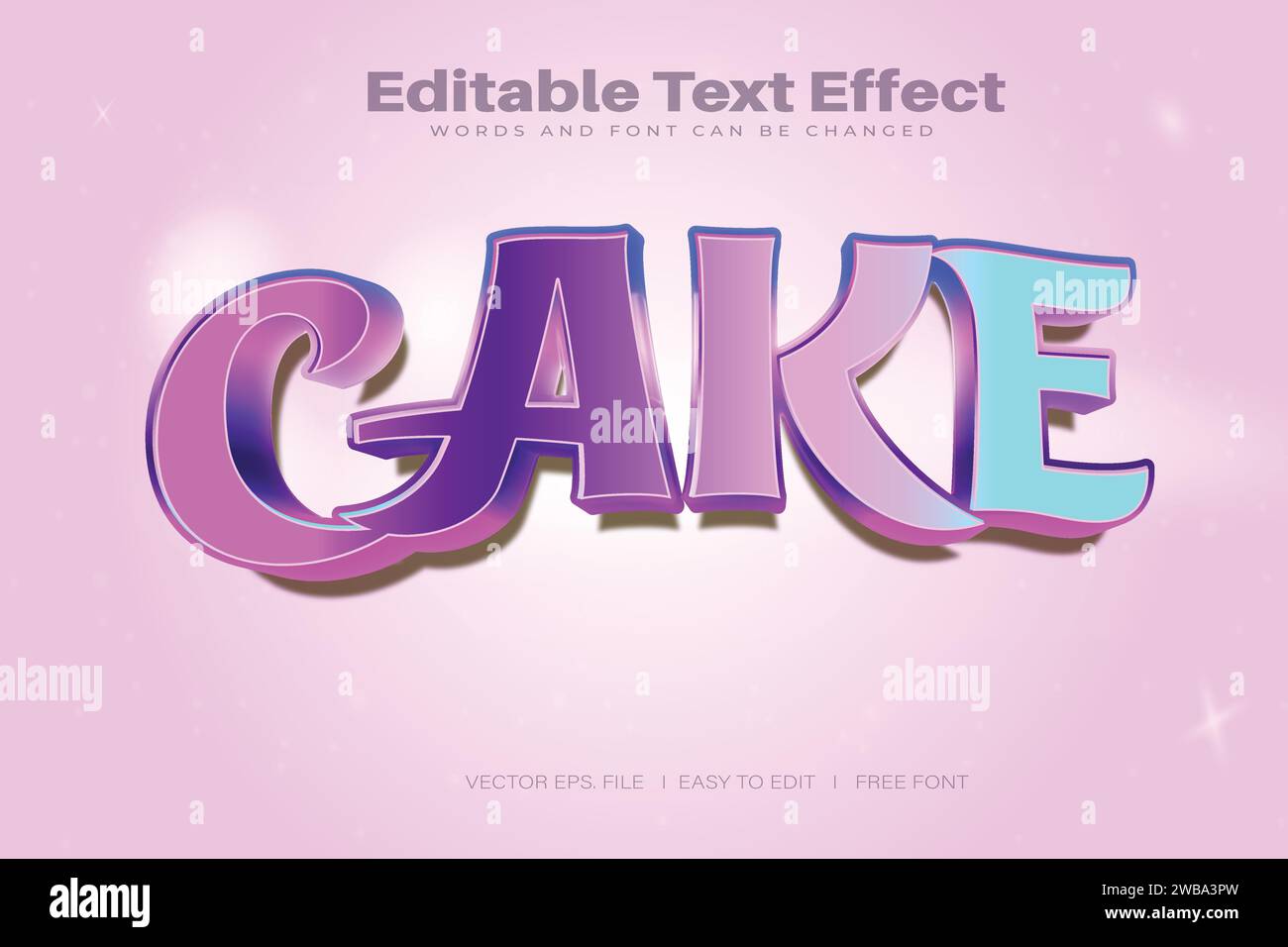Vector Cake effet de texte 3d 100 le mot et la police éditables du fichier eps peuvent être modifiés Illustration de Vecteur