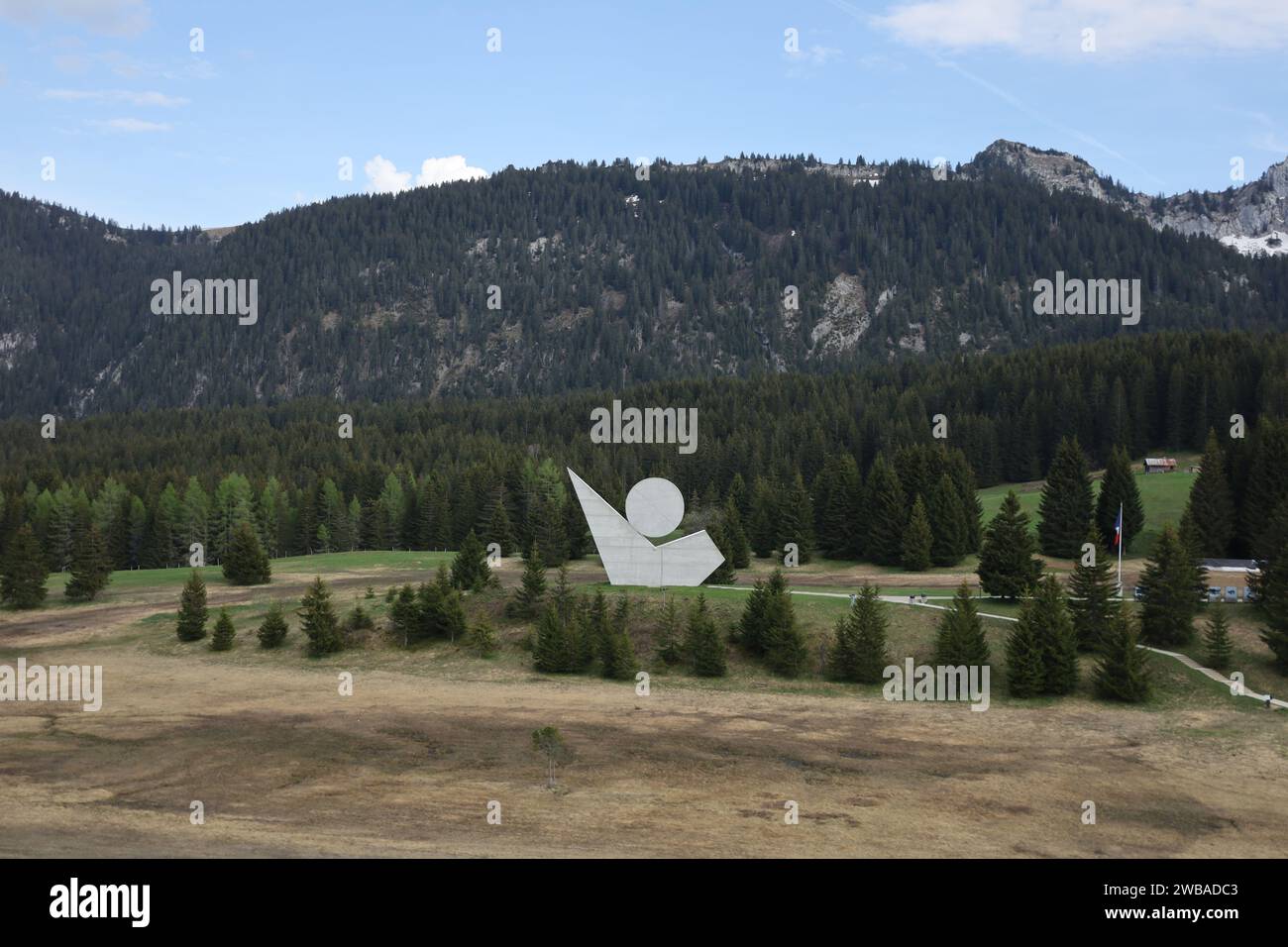 Vue sur une vallée en haute-Savoie Banque D'Images