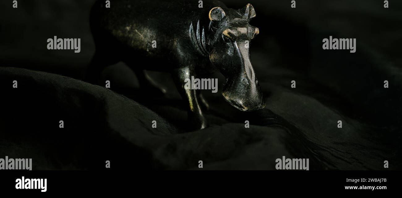 Amulette chanceuse africaine représentant un hippopotame Banque D'Images