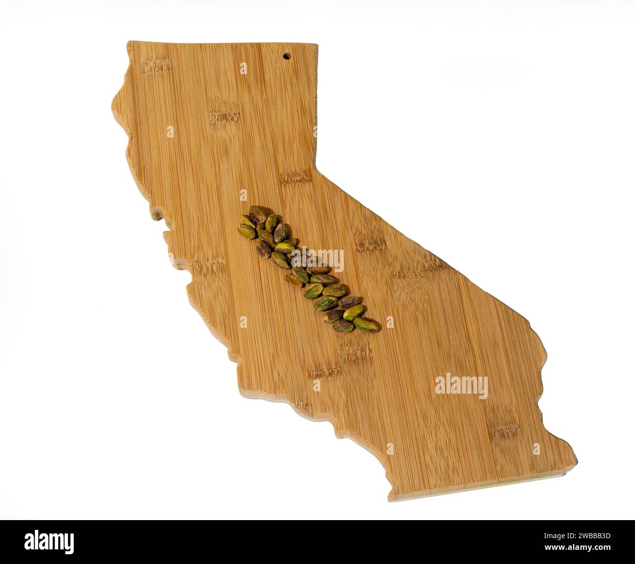 Pistaches posées à travers la partie centrale de la Californie sur cette photo concept Banque D'Images