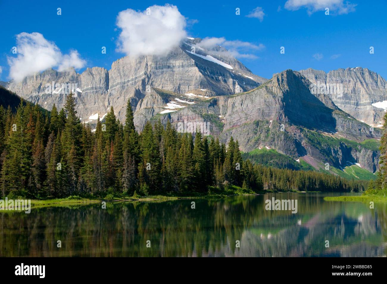 Lac Josephine au Mont Gould, parc national Glacier, Montana Banque D'Images