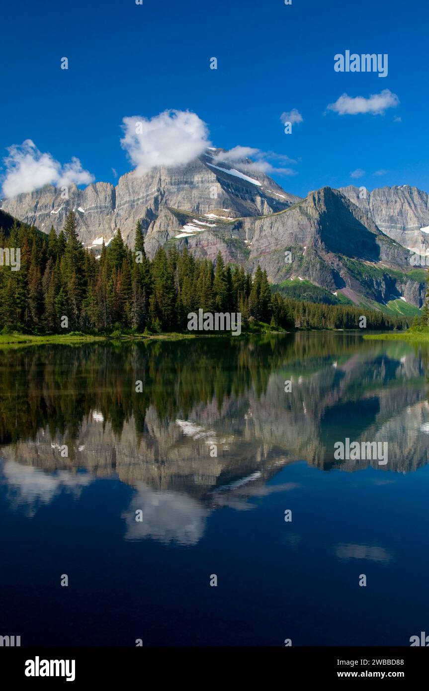 Lac Josephine au Mont Gould, parc national Glacier, Montana Banque D'Images