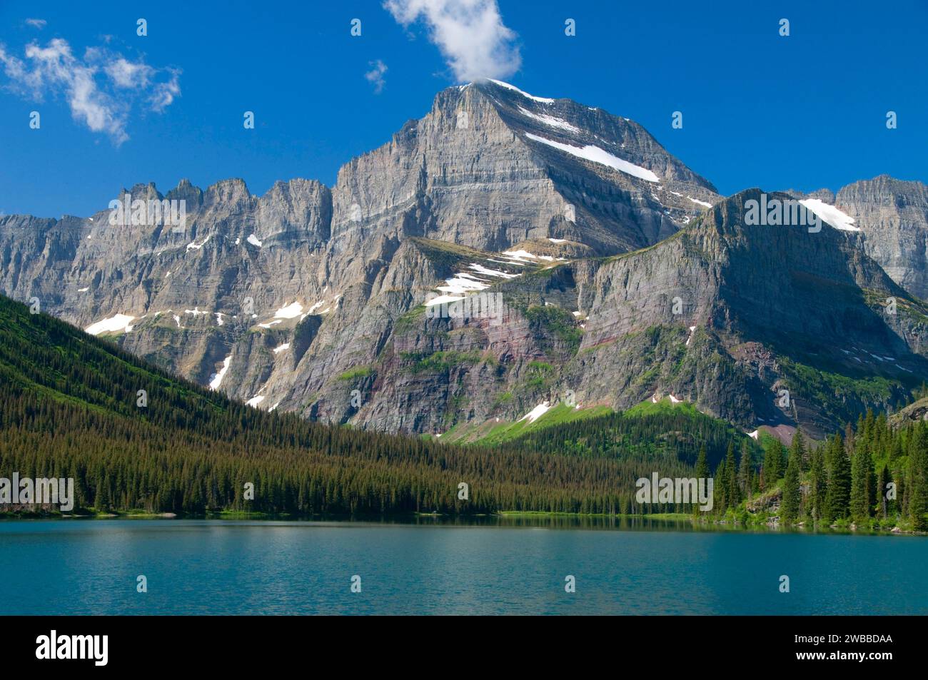 Lac Josephine au Mont Gould, parc national Glacier, Montana Banque D'Images