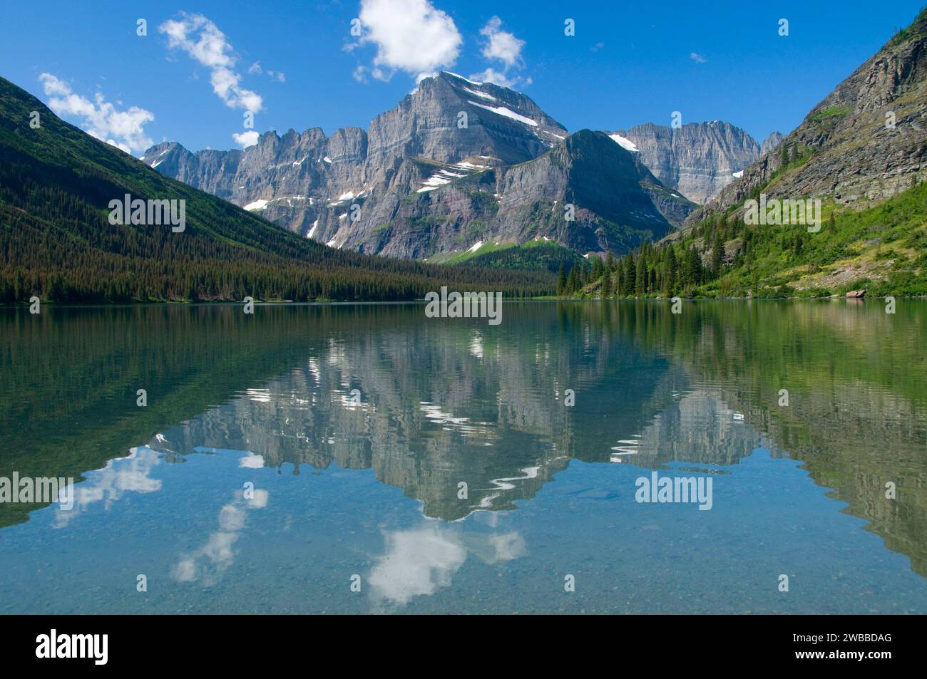 Lac Josephine au Mont Gould, parc national Glacier, Montana Banque D'Images