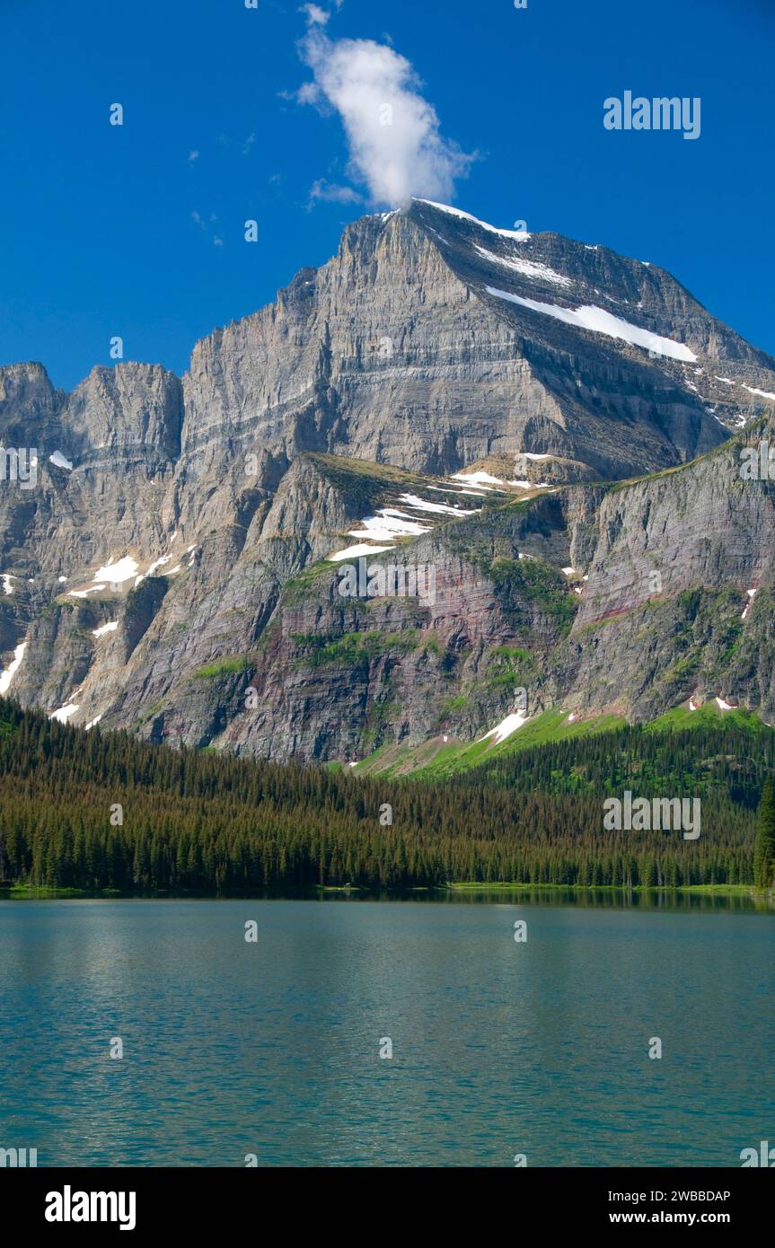 Lac Josephine au Mont Gould, parc national Glacier, Montana Banque D'Images