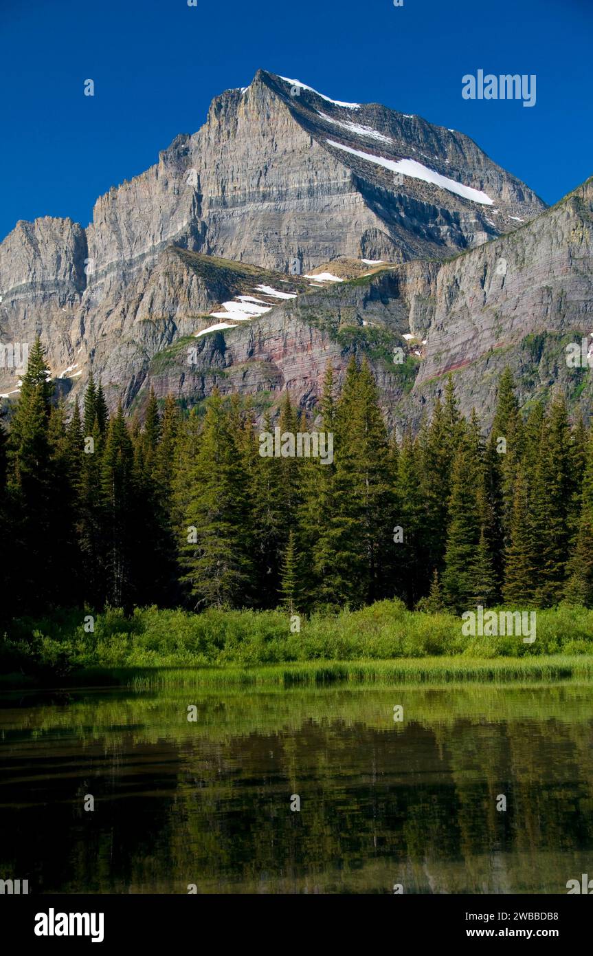 Lac Josephine au Mont Gould, parc national Glacier, Montana Banque D'Images