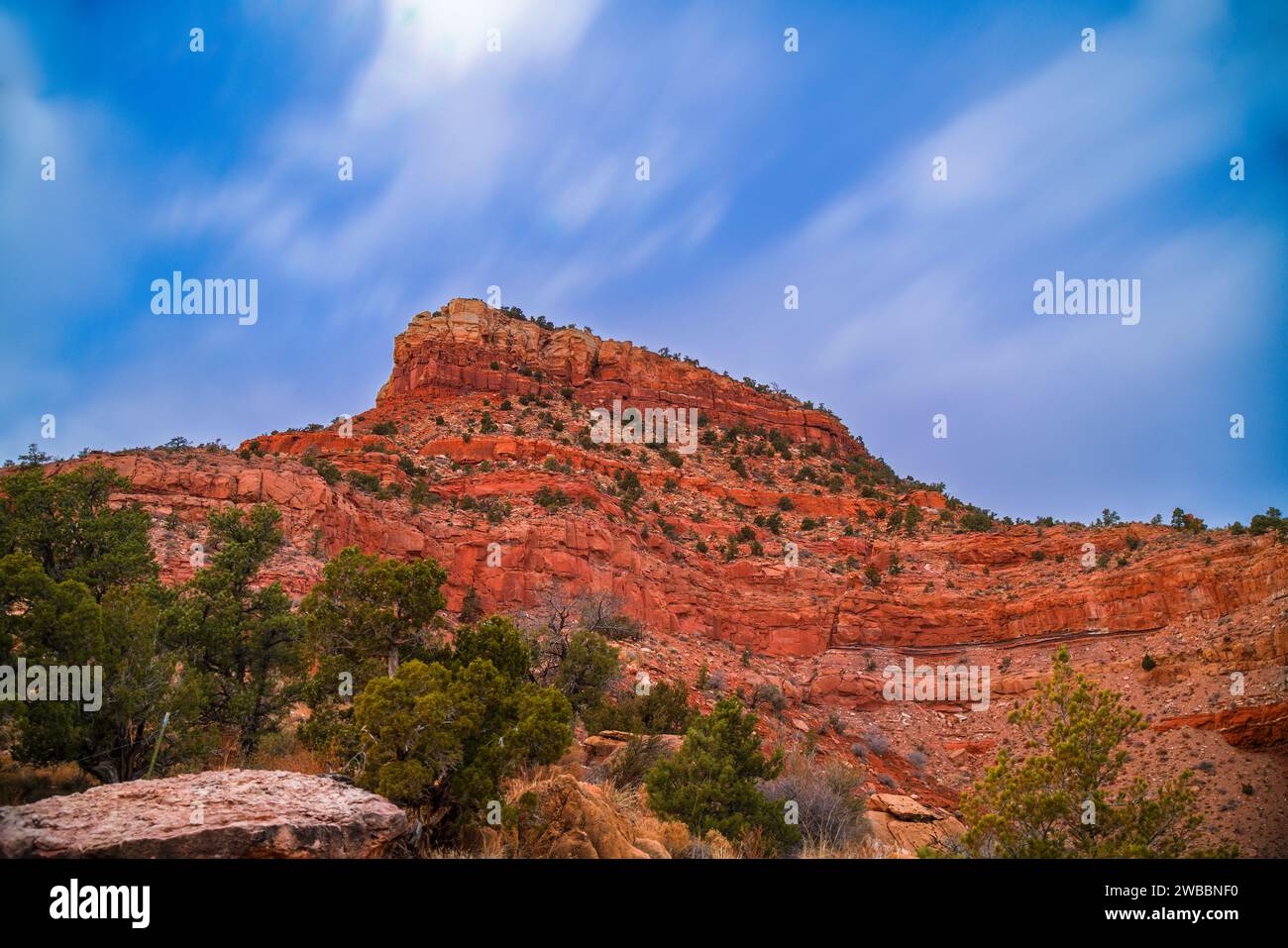 Une belle vue sur la montagne Red Rocks à Kanab, Utah. Banque D'Images