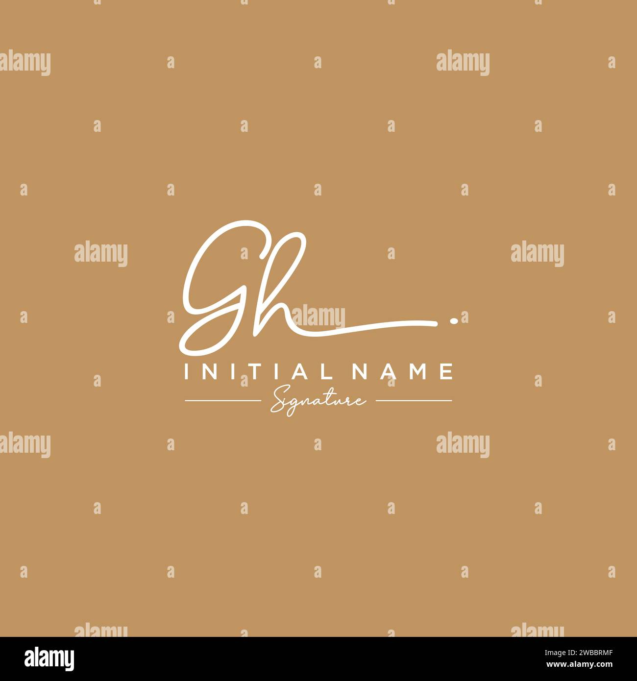 Modèle de logo GH Signature Vector. Illustration de Vecteur