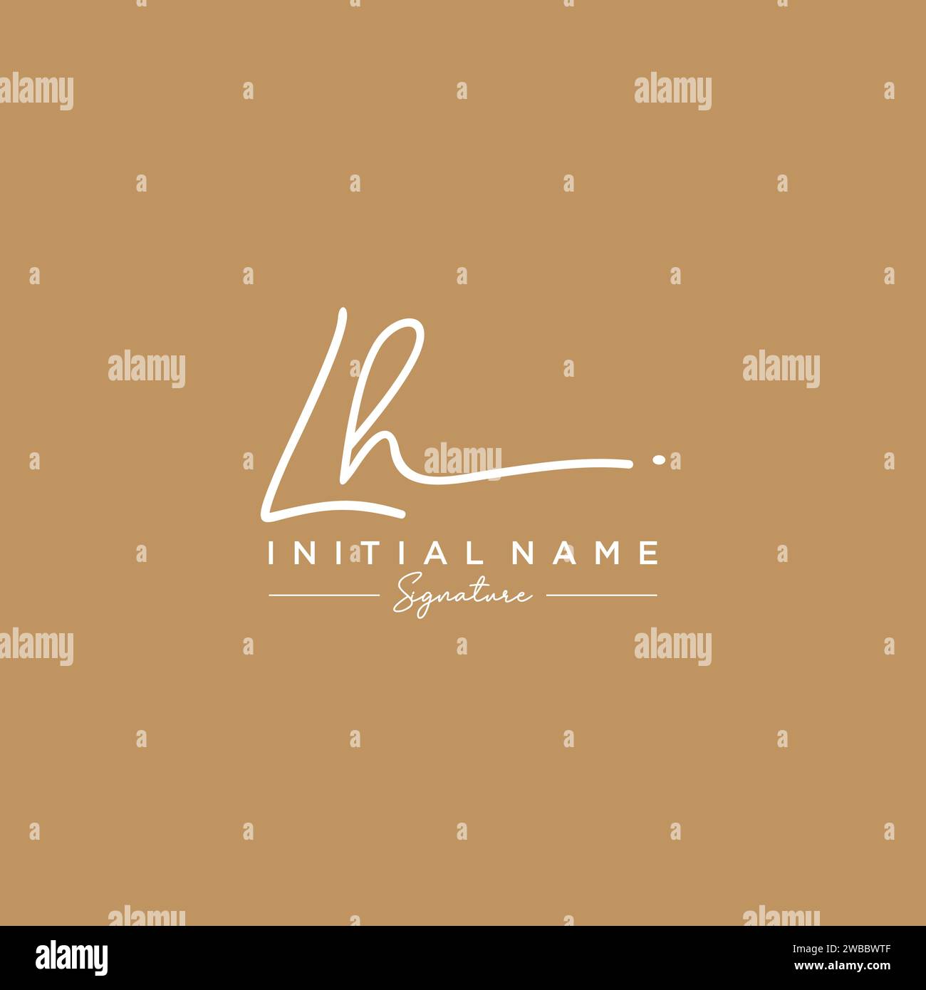 Modèle de logo LH Signature Vector. Illustration de Vecteur