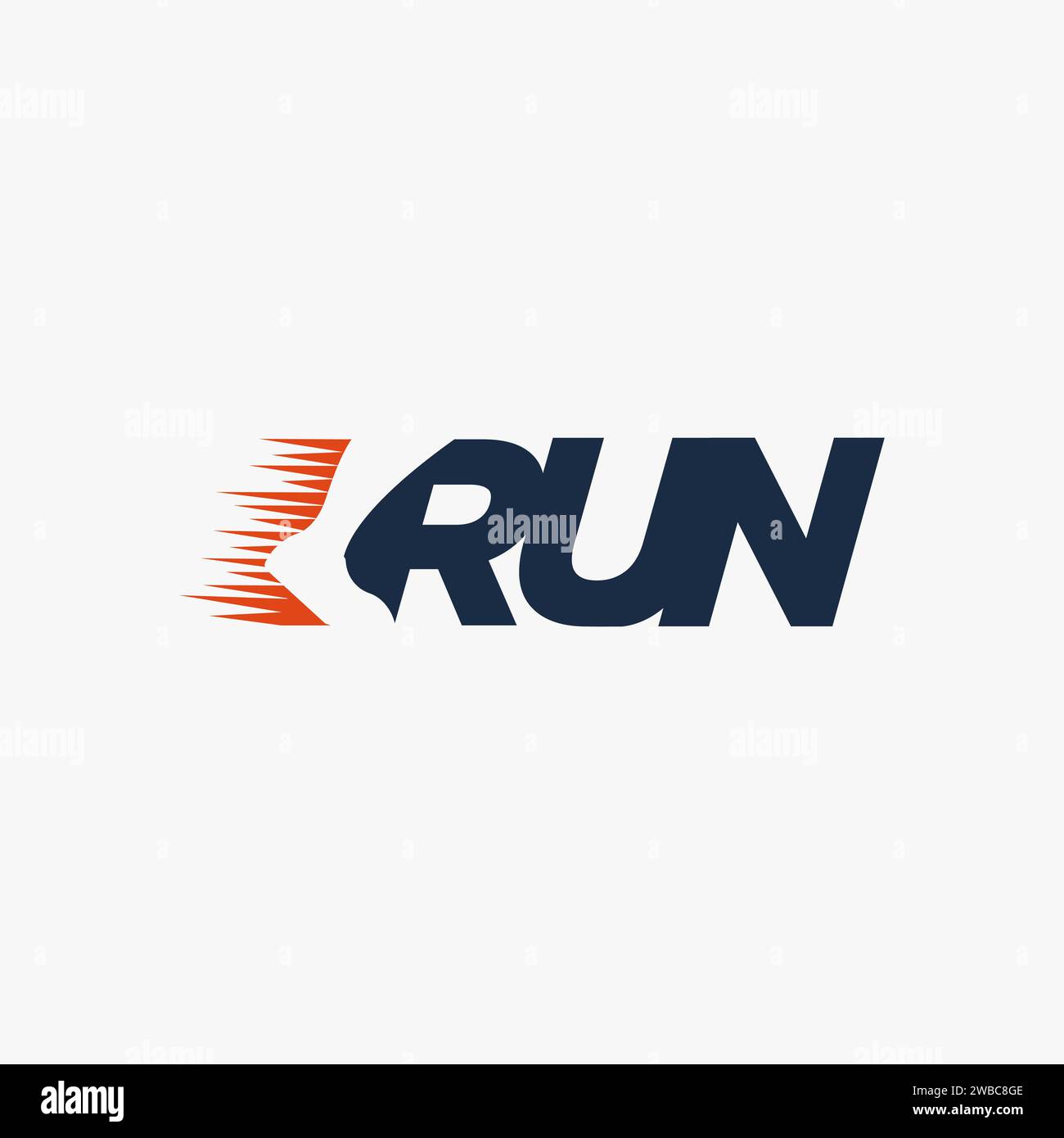 Logo de marque verbale créative, R pour Run, logo Running Illustration de Vecteur